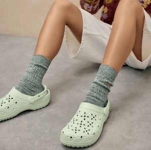 NEW Crocs Classic Floral Cut-Out Clog - Jade Tint